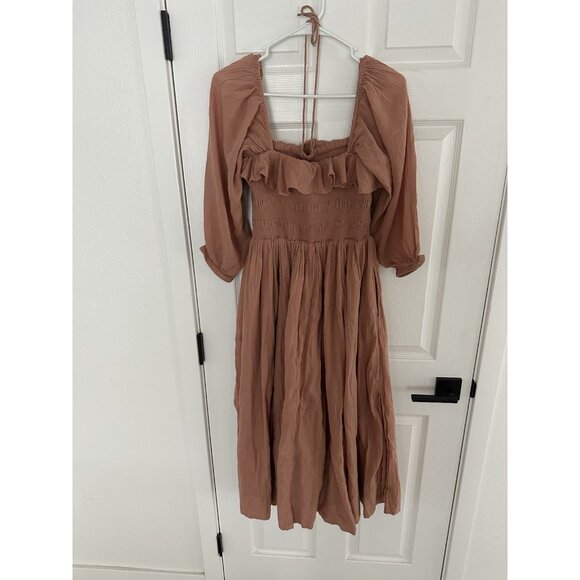 Free People Oasis Midi With Side Split Tuscany Dress Size Small Boho - Picture 3 of 8